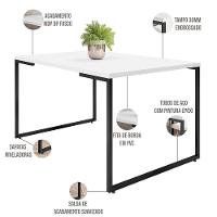 Mesa De Jantar 4 Lugares Retangular 136 Cm Branco Fosco - 3