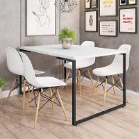 Mesa De Jantar 4 Lugares Retangular 136 Cm Branco Fosco - 4