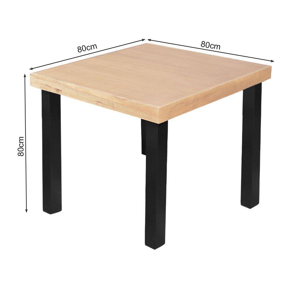 Mesa De Jantar Catarina Rústica Quadrada 80Cm - Natural - Bege - 2