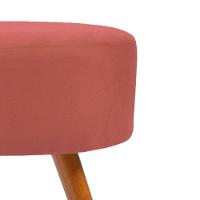 Puff Redondo Para Camarim Suede Pés Palito Rosa - 5