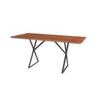Mesa De Jantar Angra Amadeirado 1,60M X 0,90M Com Base De Metal Preto - 3