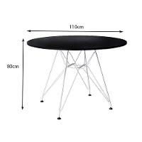 Mesa De Jantar Eames Redonda Preta 110Cm Com Ferro Branco - Up Home - 3