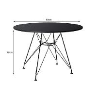 Mesa De Jantar Eames Eiffel 80Cm Tampo Redondo Preto Base De Ferro - 2
