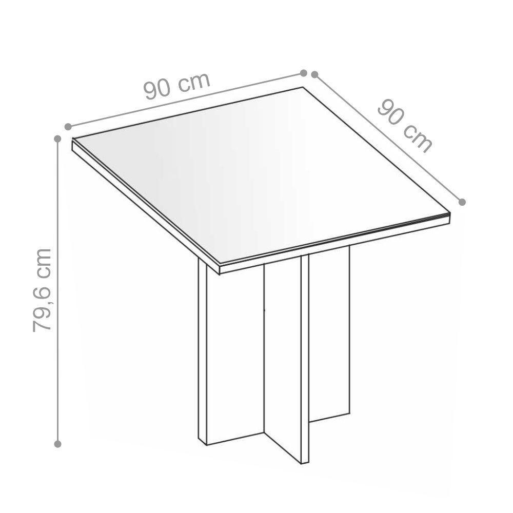 Mesa De Jantar Esra Off White 4 Lugares - 2