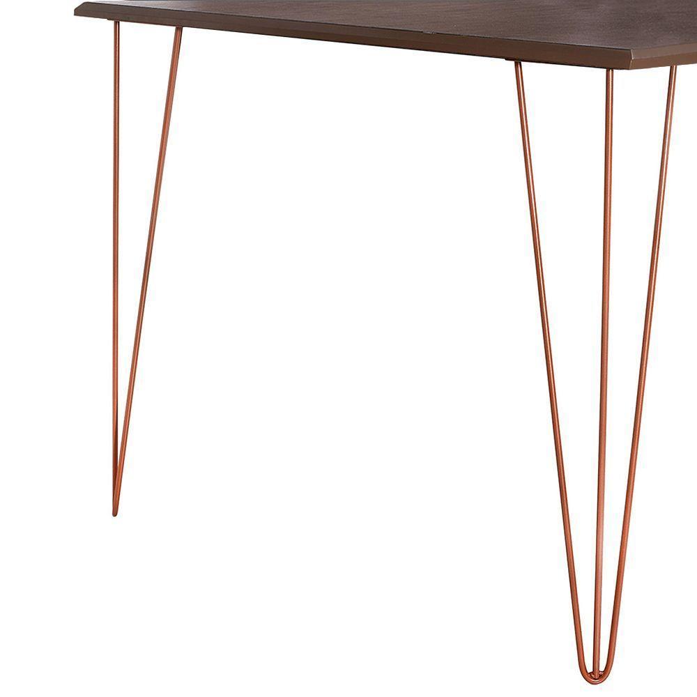 Mesa De Jantar Elen 140X80Cm Tampo Amêndoa Com Base Cobre - Branco - 3