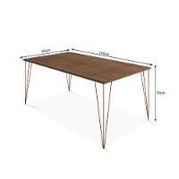 Mesa De Jantar Elen 140X80Cm Tampo Amêndoa Com Base Cobre - Branco - 2