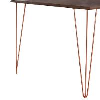 Mesa De Jantar Elen 140X80Cm Tampo Amêndoa Com Base Cobre - Branco - 3