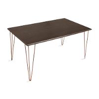 Mesa De Jantar Elen 140X80Cm Tampo Amêndoa Com Base Cobre - Branco - 5