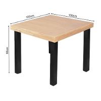 Mesa De Jantar Catarina Rústica Quadrada 1M - Natural - Bege - 2