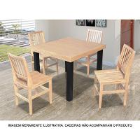 Mesa De Jantar Catarina Rústica Quadrada 1M - Natural - Bege - 3