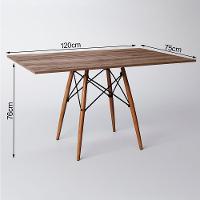 Mesa De Jantar Eiffel Retangular Tampo De Madeira 120X75Cm Amêndoa - Marrom - 2