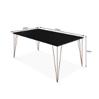 Mesa De Jantar Elen 140X80Cm Tampo Preto Com Base Cobre - Branco - 2