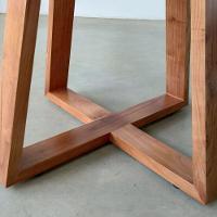 Mesa De Jantar Luna Tampo Retangular Off White 1,40 M Com Base Em Madeira - 3