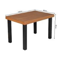 Mesa De Jantar Industrial Felícia Retangular 120X80Cm Base Alumínio - Castanho - Marrom - 2