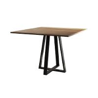 Mesa De Jantar Mônaco 110Cm Tampo Imbuia Pés Preto - Marrom - 3