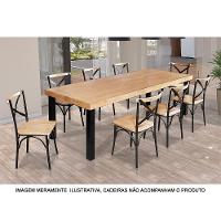 Mesa De Jantar Industrial Retangular Rústica 2M Arlete Base Alumínio - Natural - Bege - 3