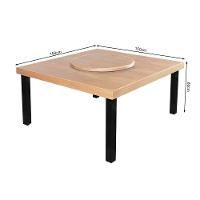 Mesa De Jantar Indústrial Sophia 1,50M Quadrada Com Prato Giratório Base Alumínio - Natural - Bege - 2