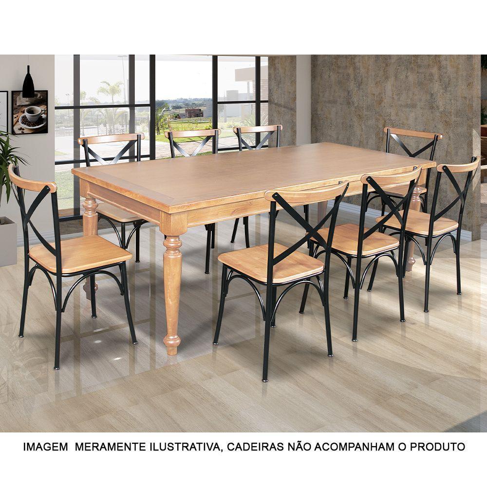 Mesa De Jantar Leonora Retangular 240X100Cm Em Rústica- Natural - Bege - 3