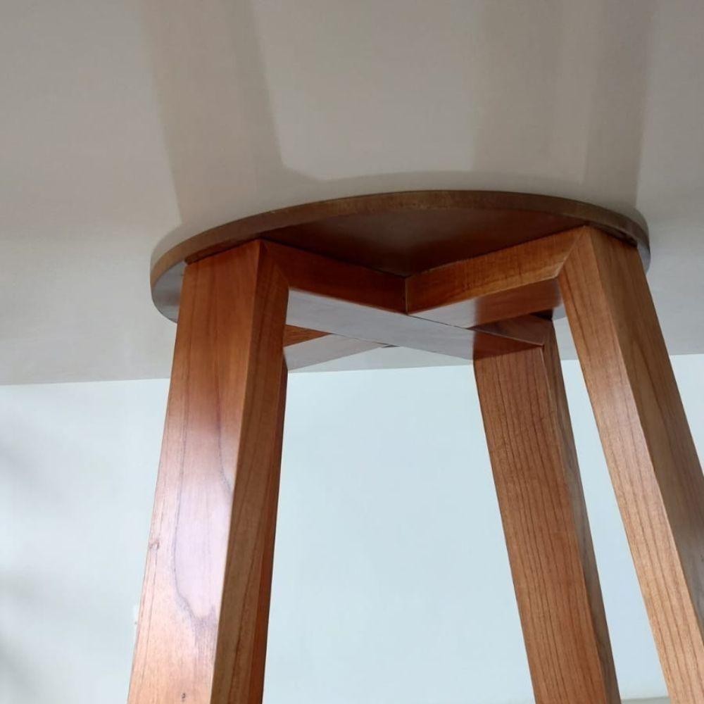 Mesa De Jantar Luna Tampo Retangular Off White 1,20 M Com Base Em Madeira - 4