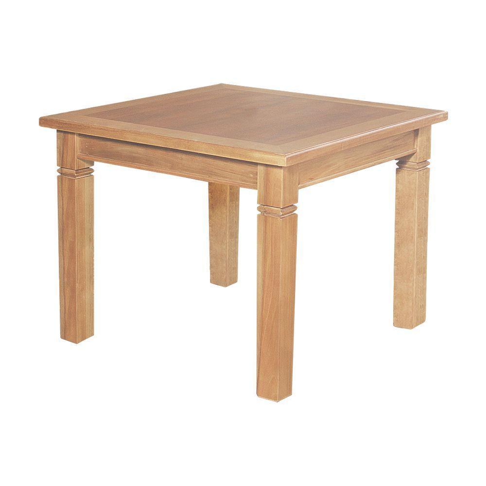 Mesa De Jantar Quadrada Rústica 80Cm Estela Pés Diamante - Natural - Bege - 1