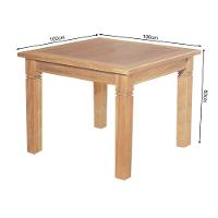 Mesa De Jantar Quadrada Rústica 1M Estela Pés Diamante - Natural - Bege - 2