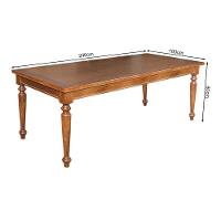 Mesa De Jantar Leonora Retangular 240X100Cm Em Rústica - Castranho - Marrom - 2