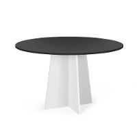 Mesa De Jantar Redonda 4 Lugares 90cm Isabela Preto/branco - Straub Web - 1