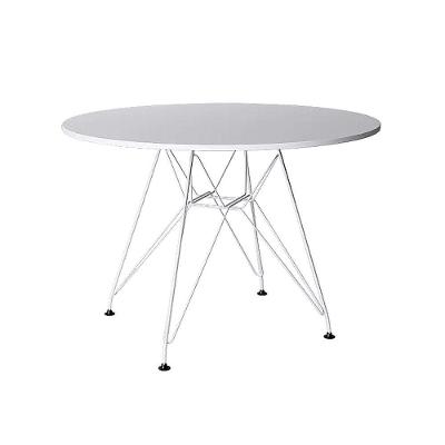Mesa De Jantar Redonda Branca 90Cm Com Ferro Branco Up Home Cor: Branco
