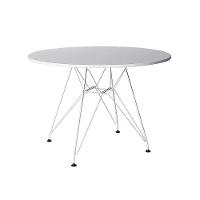 Mesa De Jantar Redonda Branca 90Cm Com Ferro Branco Up Home Cor: Branco - 1