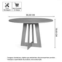 Mesa De Jantar Redonda 4 Lugares 90cm Montreal Noronha - Straub Web - 2