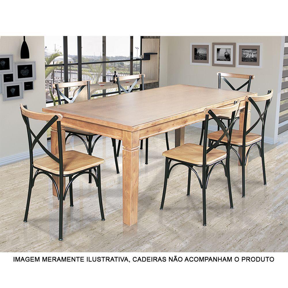 Mesa De Jantar Retangular 160X80Cm Rústica Aurora - Natural - Bege - 4
