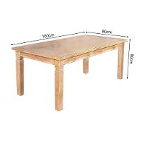 Mesa De Jantar Retangular 160X80Cm Rústica Aurora - Natural - Bege