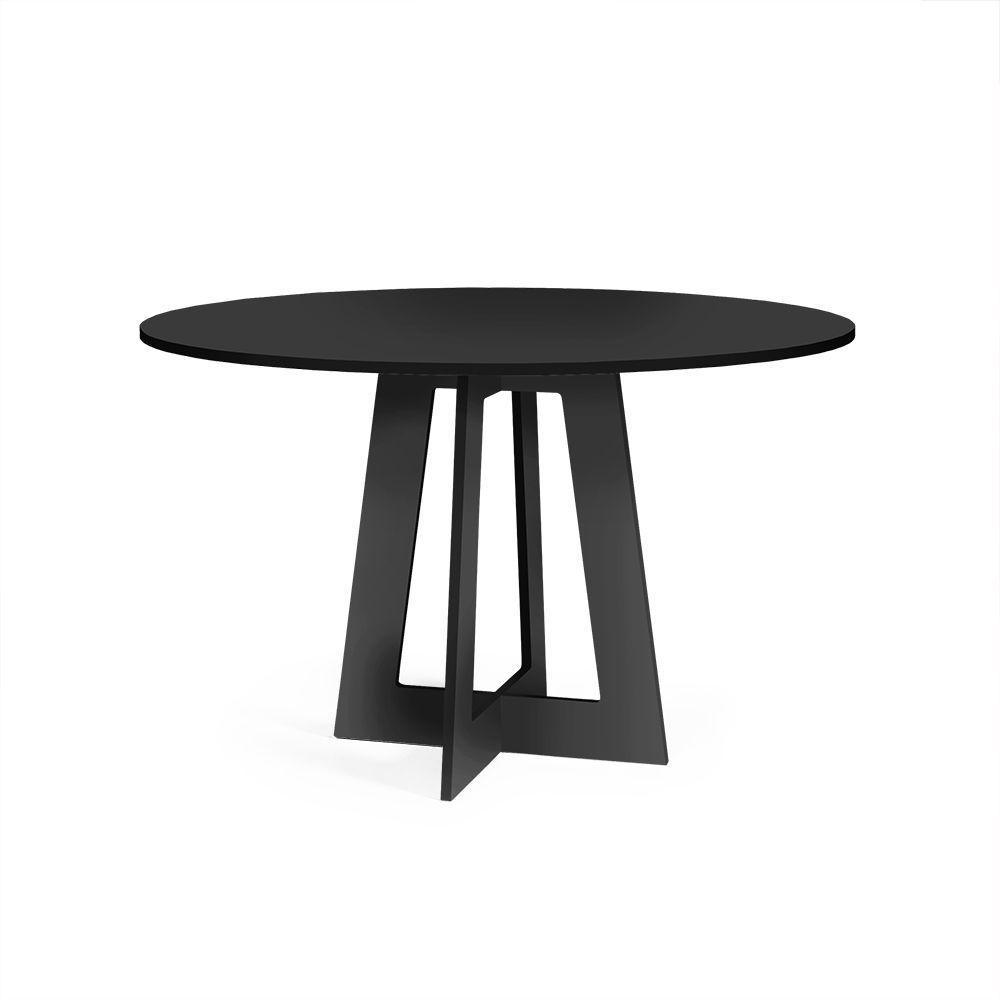 Mesa De Jantar Redonda 6 Lugares 120cm Montreal Preto - Straub Web - 1