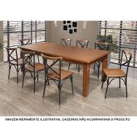 Mesa De Jantar Retangular 200X100Cm Rústica Aurora - Castanho - Marrom - 3