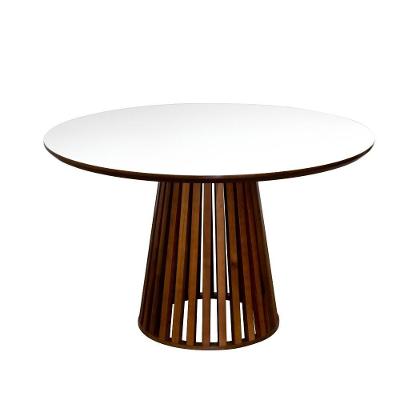 Mesa De Jantar Redonda Luana Amadeirada 120Cm - Branco