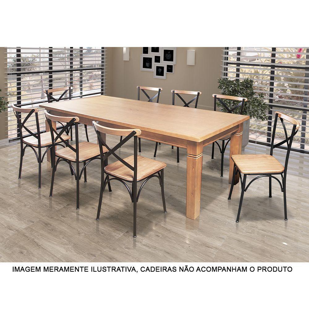 Mesa De Jantar Retangular 200X100Cm Rústica Aurora - Natural - Bege - 3