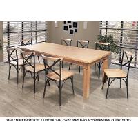 Mesa De Jantar Retangular 200X100Cm Rústica Aurora - Natural - Bege - 3