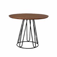 Mesa De Jantar Rubi Amadeirado Com Base De Metal Preto - 1