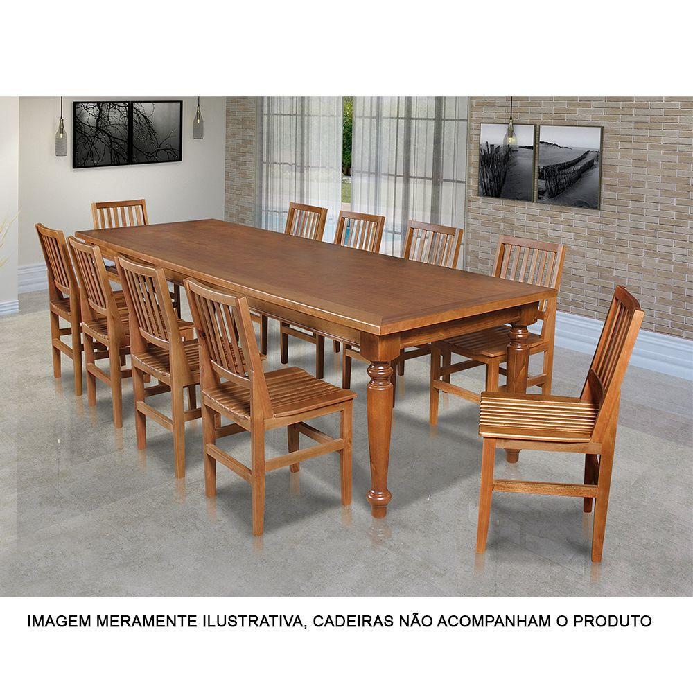 Mesa De Jantar Rústica Retangular 220X100Cm Francisca - Castanho - Marrom - 3