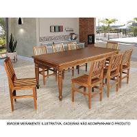 Mesa De Jantar Rústica Retangular 270X100Cm Francisca - Castanho - Marrom - 3