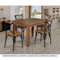 Mesa De Jantar Retangular 120X80Cm Rústica Aurora - Castanho - Marrom - 2