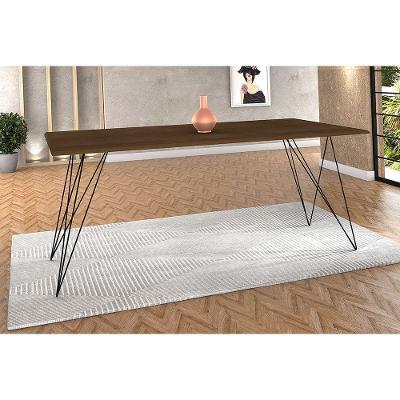 Mesa De Jantar Trama Plus Base Preto Com Tampo Amêndoa 150 X 90 - New Green - Marrom