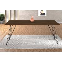 Mesa De Jantar Trama Plus Base Preto Com Tampo Amêndoa 150 X 90 - New Green - Marrom - 9