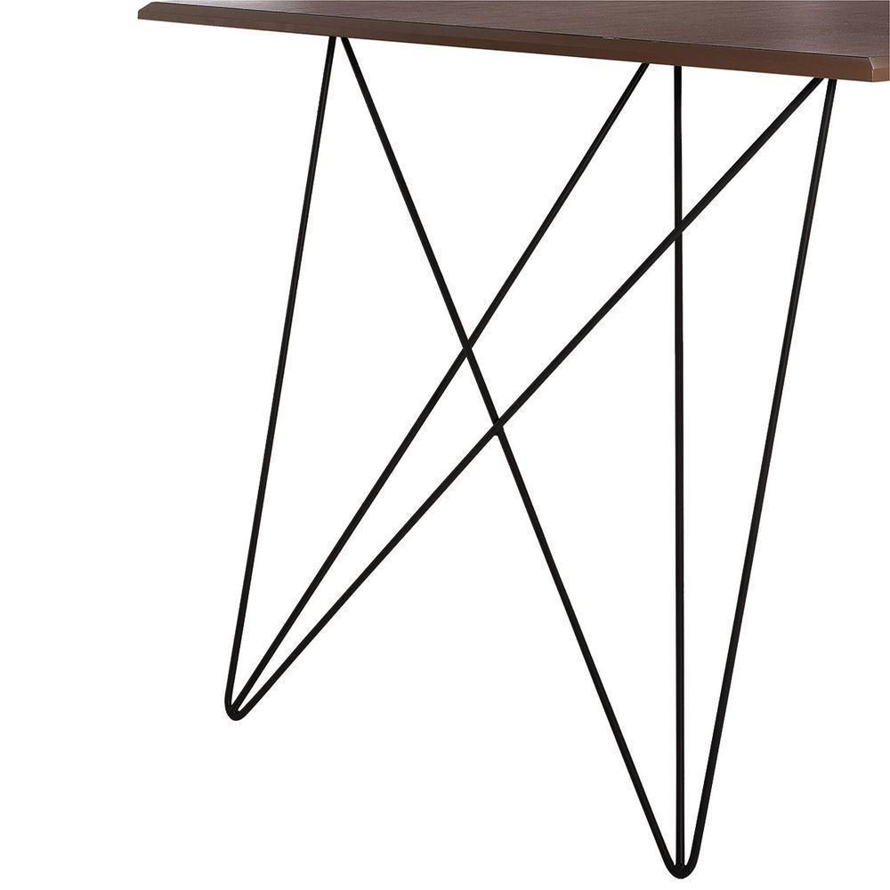 Mesa De Jantar Trama Base Preta Com Tampo Amêndoa 140 X 80 - New Green - Marrom - 3