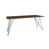 Mesa De Jantar Trama Base Preta Com Tampo Amêndoa 140 X 80 - New Green - Marrom