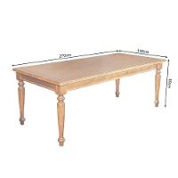 Mesa De Jantar Rústica Retangular 270X100Cm Francisca - Natural - Bege - 2