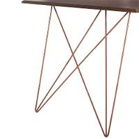 Mesa De Jantar Trama Plus Base Cobre Com Tampo Amêndoa 150 X 90 - New Green - Marrom - 3