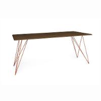 Mesa De Jantar Trama Plus Base Cobre Com Tampo Amêndoa 150 X 90 - New Green - Marrom
