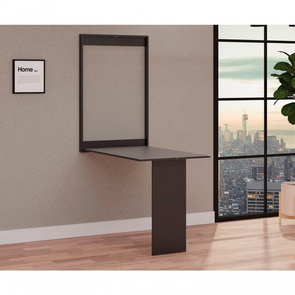 Mesa Dobrável Retrátil De Parede 100x64 Preto - 1