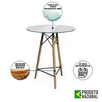 Mesa Eames Eiffel Bistrô De Madeira 60Cm Vidro - 3